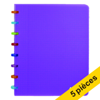 Offre : 5x Atoma Tutti Frutti cahier ligné A5 72 feuilles - violet transparent 405330