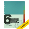 Offre : 5x Atoma intercalaires colorés en plastique A4 avec 6 onglets (11 trous en forme de T) 405363 - 1