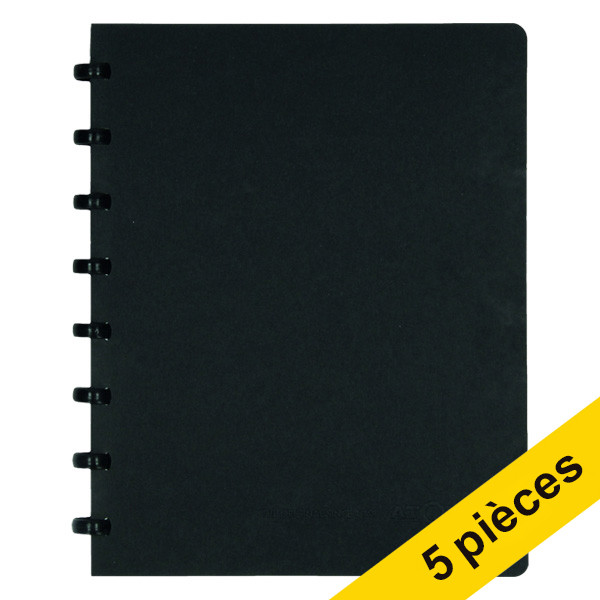 Offre : 5x Atoma livre de réunion A5 quadrillé 63 feuilles (5 mm) - noir 405323 - 1