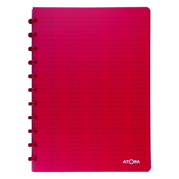 Atoma Trendy cahier quadrillé A4 72 feuilles (4 x 8 mm) - rouge transparent 405247 - 1