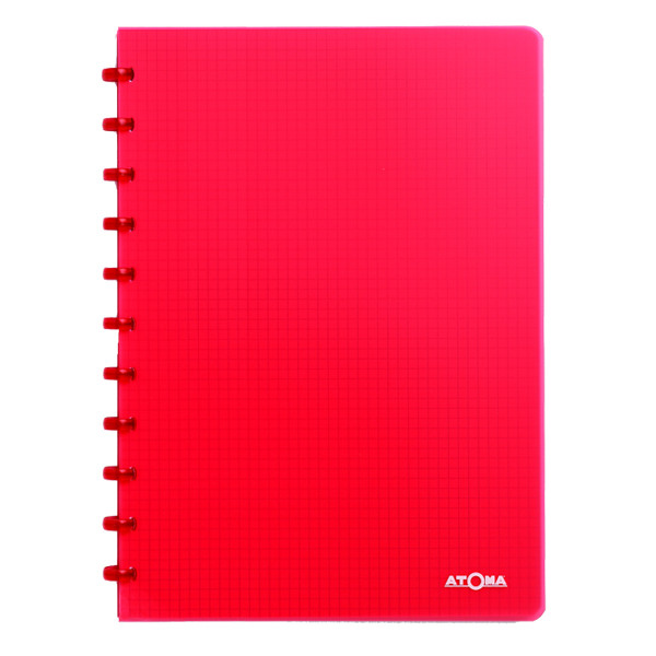 Atoma Trendy cahier quadrillé A4 72 feuilles (5 mm) - rouge transparent 405242 - 1