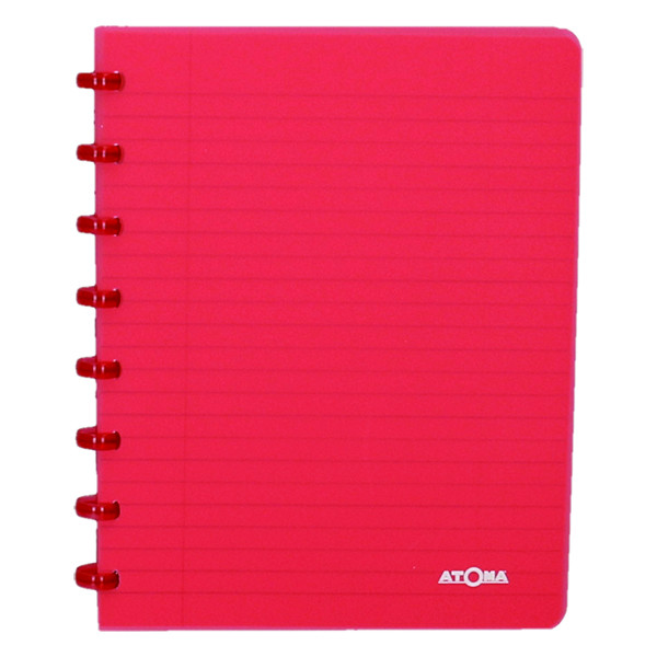Atoma Trendy cahier quadrillé A5 72 feuilles (4 x 8 mm) - rouge transparent 405232 - 1