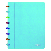 Atoma Tutti Frutti cahier quadrillé A5 72 feuilles (4 x 8 mm) - turquoise transparent 405268