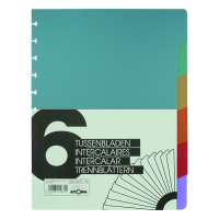 Atoma intercalaires colorés en plastique A4 avec 6 onglets (11 trous en forme de T) 405290