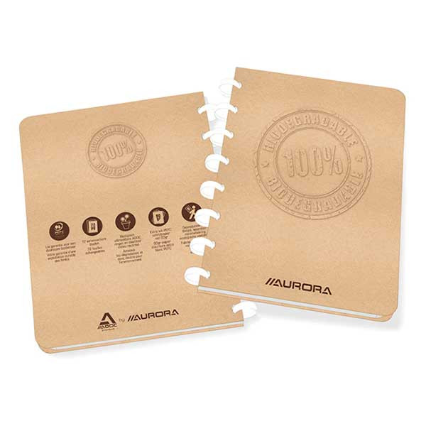 Aurora Adoc Bio cahier quadrillé A5 72 feuilles (5 mm) - marron 330034 - 1