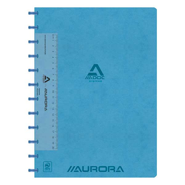 Aurora Adoc cahier ligné avec règle A4 72 feuilles - bleu 330087 - 1