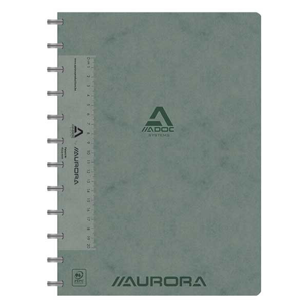 Aurora Adoc cahier ligné avec règle A4 72 feuilles - gris 330086 - 1