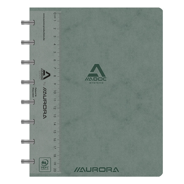 Aurora Adoc cahier ligné avec règle A5 72 feuilles - gris 330080 - 1