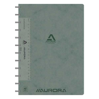Aurora Adoc cahier quadrillé avec règle A4 72 feuilles (5 mm) - gris 330089