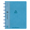 Aurora Adoc cahier quadrillé avec règle A5 72 feuilles (5 mm) - bleu 330084 - 1