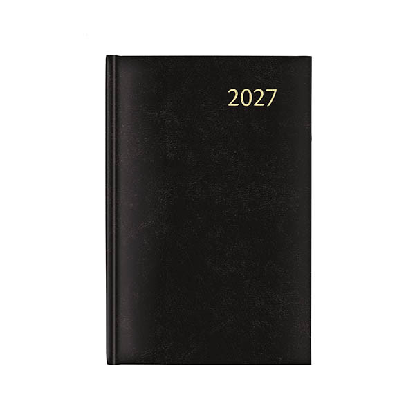 Aurora Florence agenda journalier 2027 avec répartition par demi-heure (1 jour par page) 6 langues - noir 440139 - 1