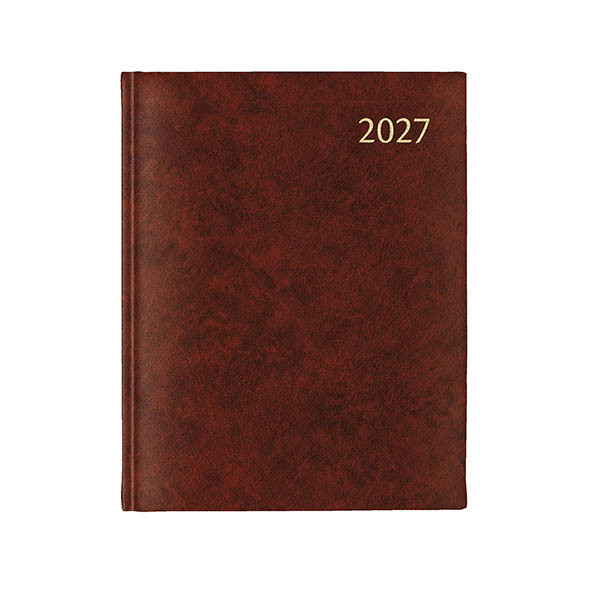 Aurora Largo de Luxe Florence agenda journalier 2027 avec répartition par heure (1 jour par page) 6 langues - rouge 440136 - 1