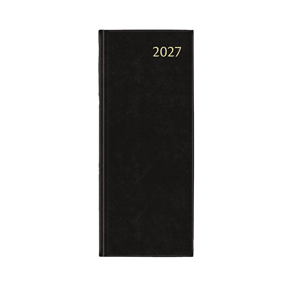 Aurora Longo Balacron agenda journalier 2027 avec répartition par quart d'heure (1 jour par page) 6 langues - noir 440146 - 1