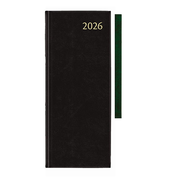 Aurora Longo Balacron agenda semainier avec division par quart d'heure 2026 (1 jour par page) 6 langues - noir 330146 - 1