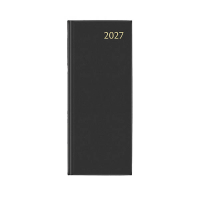 Aurora Longo agenda journalier 2027 en lin avec répartition par quart d'heure (1 jour par 2 pages) 6 langues - noir 440147