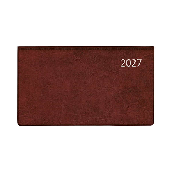 Aurora Novoplan Perl Luna agenda semainier 2027 avec répartition par heure (1 semaine sur 2 pages) 6 langues - bordeaux 440155 - 1