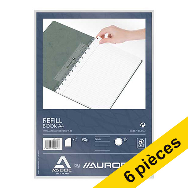 Offre : 6x Aurora Adoc recharge pour cahier A4 ligné 72 feuilles 330114 - 1