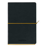 Aurora Tesoro carnet de notes A5 ligné 96 feuilles - noir/jaune 330077