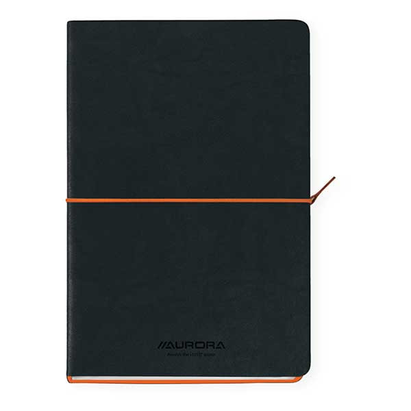 Aurora Tesoro carnet de notes A5 ligné 96 feuilles - noir/orange 330078 - 1