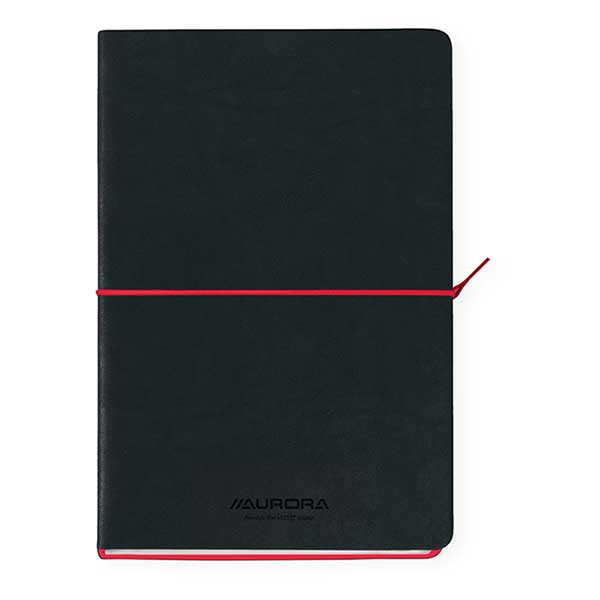 Aurora Tesoro carnet de notes A5 ligné 96 feuilles - noir/rouge 330079 - 1