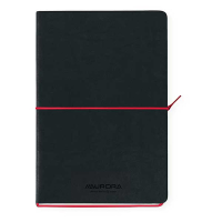 Aurora Tesoro carnet de notes A5 ligné 96 feuilles - noir/rouge 330079