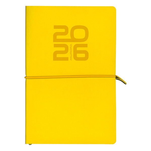 Aurora Universe Tesoro agenda semainier avec division horaire 2026 (1 semaine sur 2 pages) 6 langues - jaune 330126 - 1