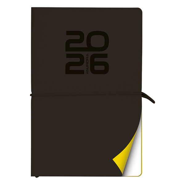 Aurora Universe Tesoro agenda semainier avec division horaire 2026 (1 semaine sur 2 pages) 6 langues - noir 330129 - 1