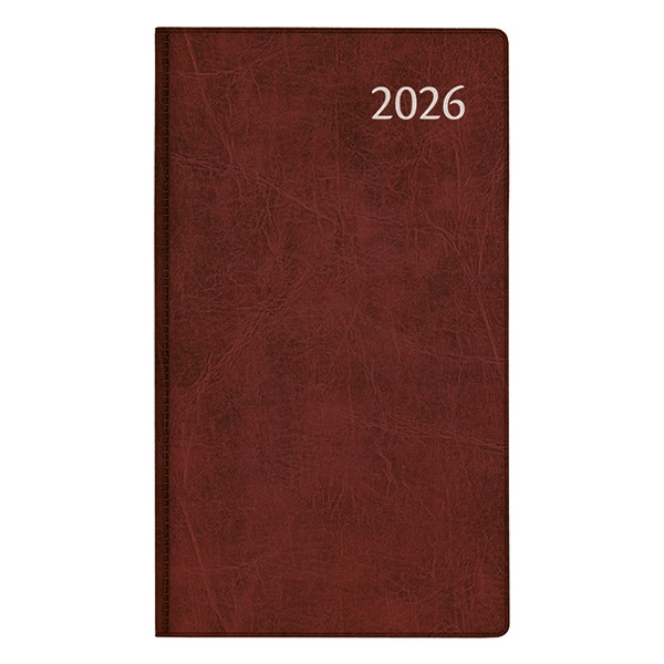 Aurora Visuplan Luna agenda semainier avec division horaire 2026 (1 semaine sur 2 pages) 6 langues - bordeaux 330156 - 1