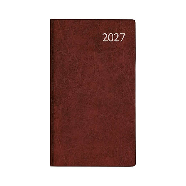 Aurora Visuplan Perl Luna 2027 avec répartition par heure (1 semaine sur 2 pages) 6 langues - bordeaux 440159 - 1