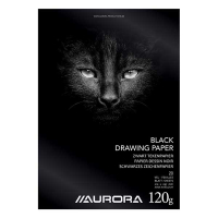 Aurora bloc à dessin A4 papier noir 120 g/m² (20 feuilles) 330071