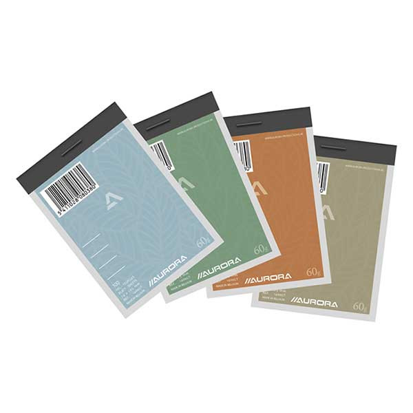 Aurora bloc de cours A7 ligné 60 g/m² 100 feuilles assorties (10 pièces) 330054 - 1