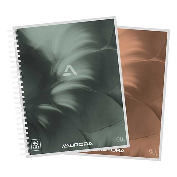 Aurora bloc spirale 165 x 210 mm ligné 90 g/m² 50 feuilles (10 pièces) - assorti 330041 - 1