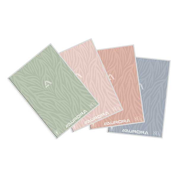 Aurora bloc spirale A4 ligné 80 g/m² 60 feuilles (10 pièces) - assorti 330044 - 1