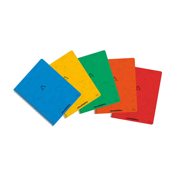 Aurora cahier à spirale A5 ligné 80 g/m² 60 feuilles assortiment (10 pièces) 330197 - 1