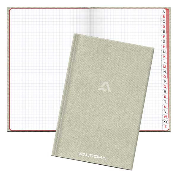 Aurora carnet de notes répertoire A-Z 145 x 220 mm quadrillé 96 feuilles (5 mm) - gris 330066 - 1