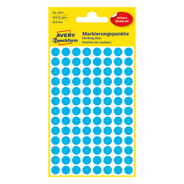 Avery Zweckform 3011 pastilles de couleur Ø 8 mm (416 pièces) - bleu 212324 - 1