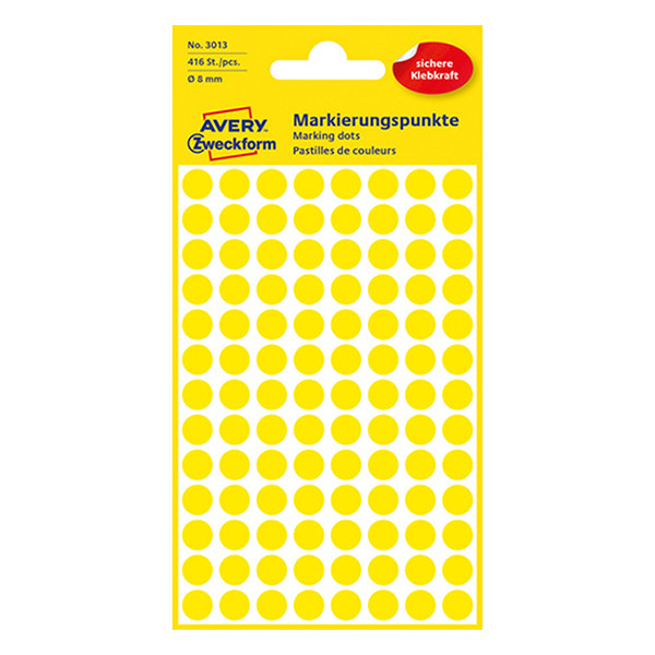 Avery Zweckform 3013 pastilles de couleur Ø 8 mm (416 pièces) - jaune 212328 - 1