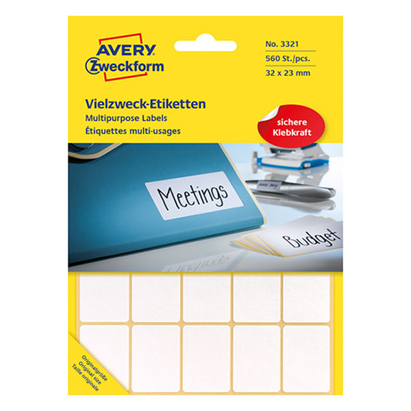 Avery Zweckform 3321 étiquettes multi-usages 32 x 23 mm (560 pièces) - blanc 212172 - 1