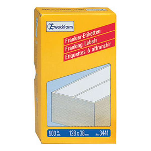 Avery Zweckform 3441 étiquettes d'affranchissement 128 x 38 mm (500 pièces) - blanc 212218 - 1