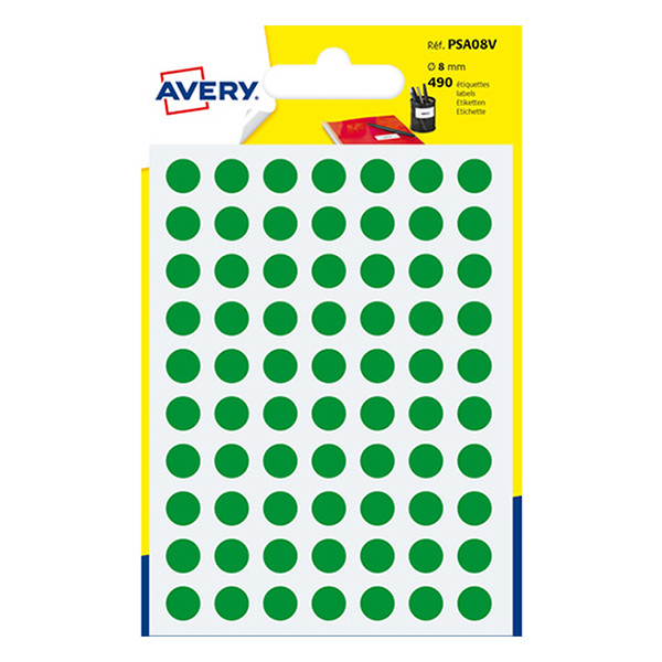 Avery Zweckform PSA08V pastilles de couleur Ø 8 mm (490 pièces) - vert 212713 - 1