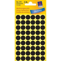 Avery zweckform 3140 pastilles de couleur Ø 12 mm (270 pièces) - noir 212340