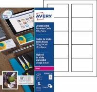 Avery zweckform C32026-10 cartes de visite 85 x 54 mm (100 pièces) - blanc satiné mat 212790