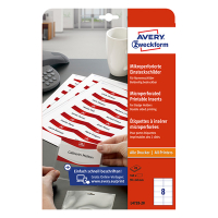 Avery zweckform L4728-20 inserts microperforés pour badges 60 x 90 mm (160 pièces) - blanc 212590