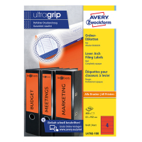 Avery zweckform L4766-100 étiquettes dos de classeur 192 x 61 mm (400 pièces) - rouge 212116