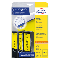 Avery zweckform L4769-20 étiquettes dos de classeur 192 x 61 mm (80 pièces) - jaune 212526
