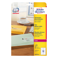 Avery zweckform L4772-25 étiquettes transparentes 99,1 x 42,3 mm (300 pièces) 212554