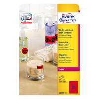 Avery zweckform L6003-25 étiquettes fluorescentes 63,5 x 29,6 mm (675 pièces) - rouge 212758