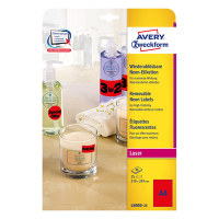 Avery zweckform L6005-25 étiquettes fluorescentes 210 x 297 mm (25 pièces) - rouge 212747