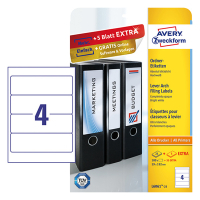 Avery zweckform L6061-25 étiquettes dos de classeur 192 x 59 mm (100 pièces) - blanc 212136