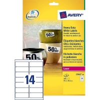 Avery zweckform L7063-20 étiquettes ultra-résistantes 99,1 x 38,1 mm (280 pièces) 212426